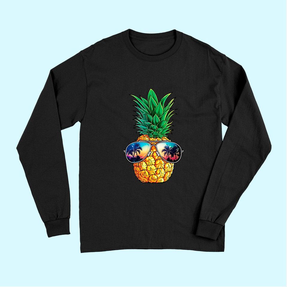 Pineapple Sunglasses Long Sleeves Aloha Beaches Hawaiian Long Sleeves
