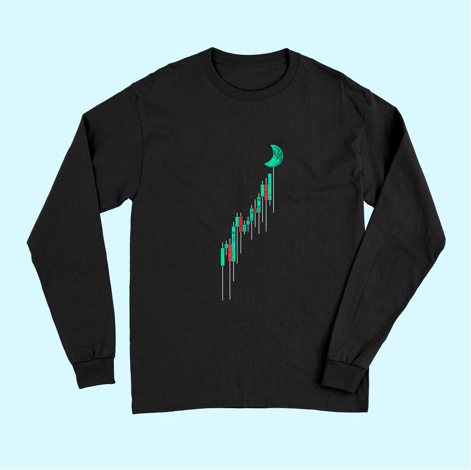 Crypto Trading Hodl Vintage Stock Chart To The Moon Long Sleeves