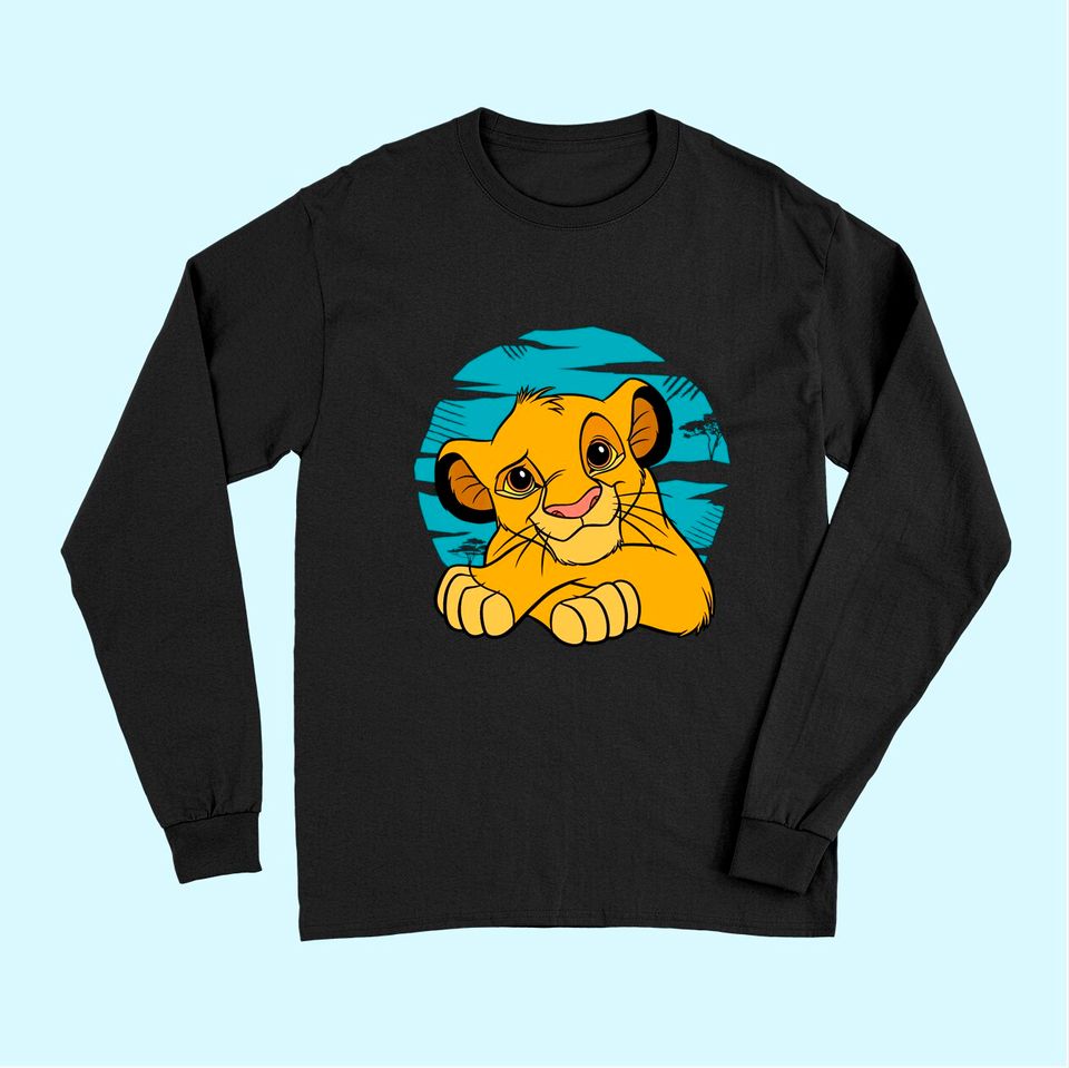 The Lion King Young Simba Resting Blue 90s Long Sleeves