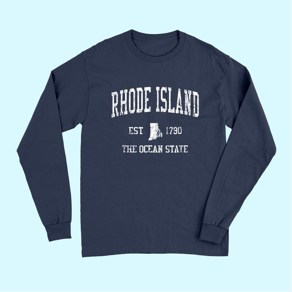 Rhode Island Vintage Sports RI Design Long Sleeves