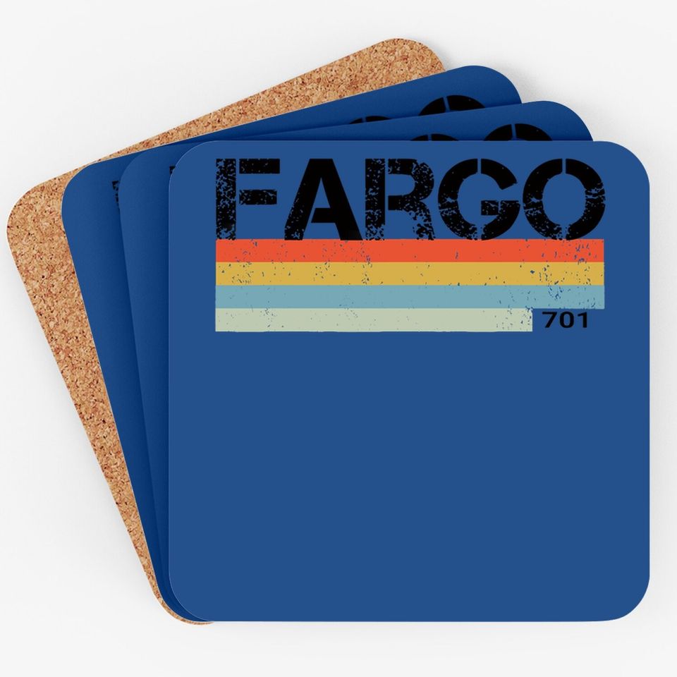 Fargo City Retro Vintage Stripes Coaster
