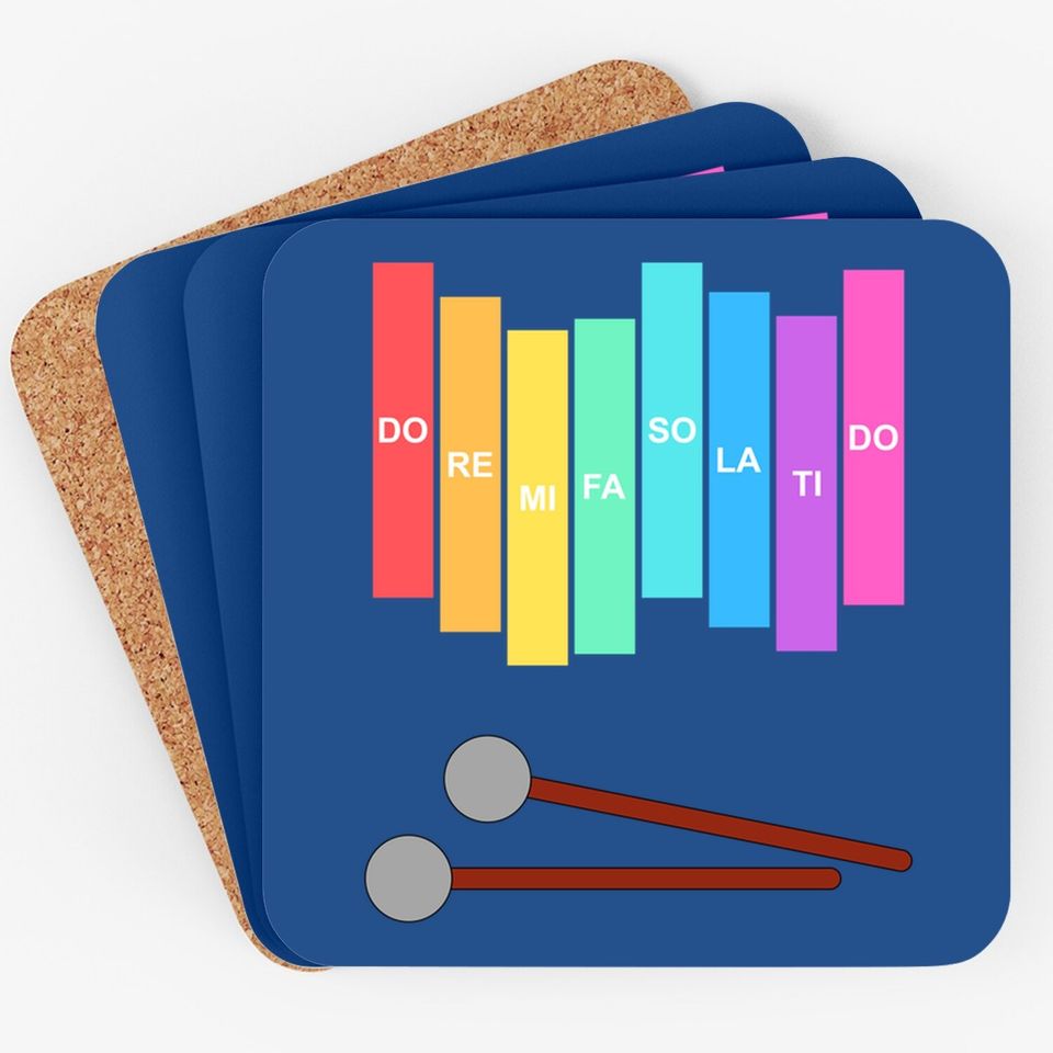 Music Xylophone Vintage Percussion Instrument Rainbow Color Coaster