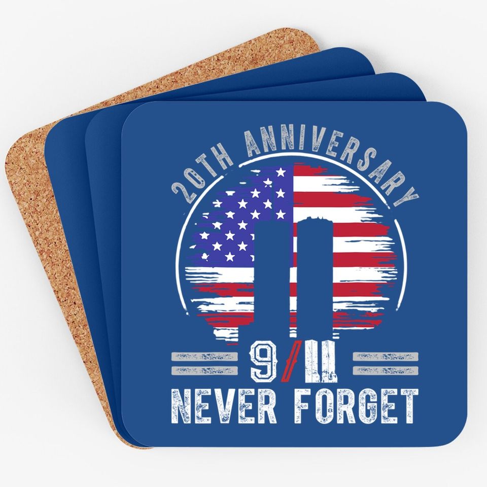 Patriot Day 2021 Never Forget 9-11 20th Anniversary Coaster