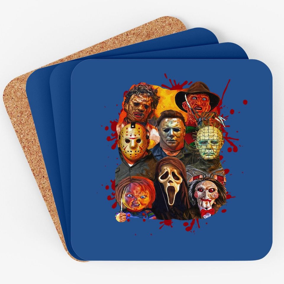 Horror Movie Killers Characters Friends Michael Myer Halloween 2021 Coaster