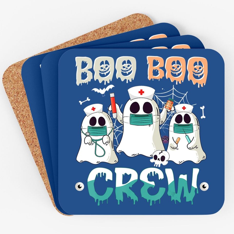 Boo Boo Crew Nurse Halloween Ghost Costume Matching Coaster