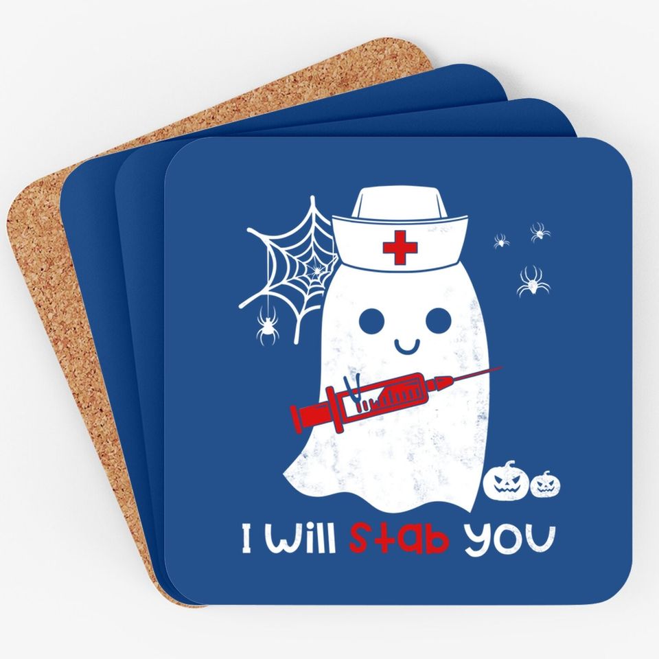 Nurse Ghost I Will Stab You Coaster