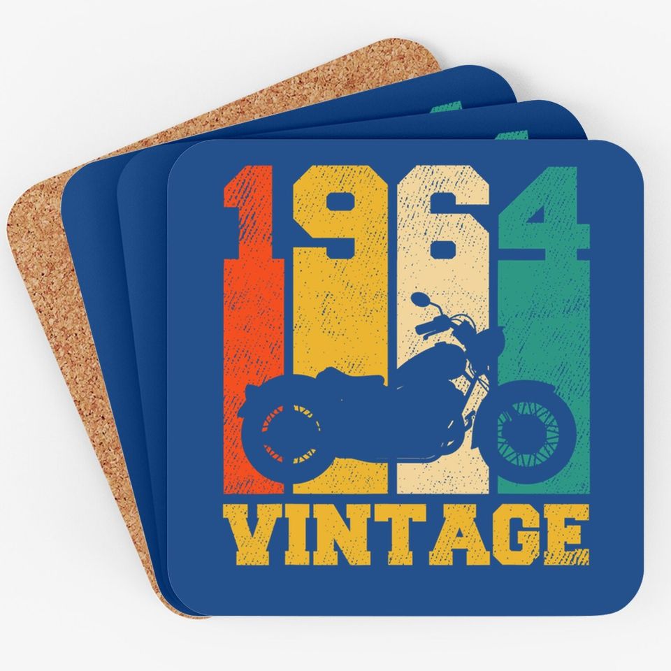 57 Years Old Gifts Vintage 1964 Motorcycle Coaster