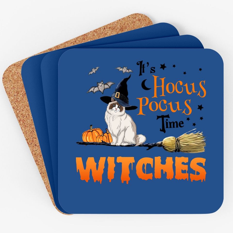 Hocus Pocus Time Wiches Cat Classic Coaster