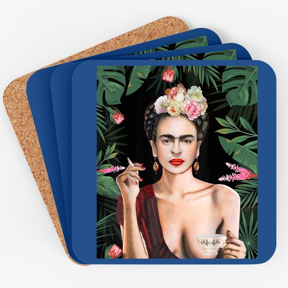 Graphic Fridas Vintage Arts Kahlos Coaster