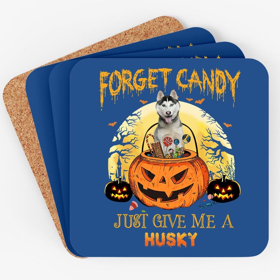 Candy Pumpkin Husky Coaster
