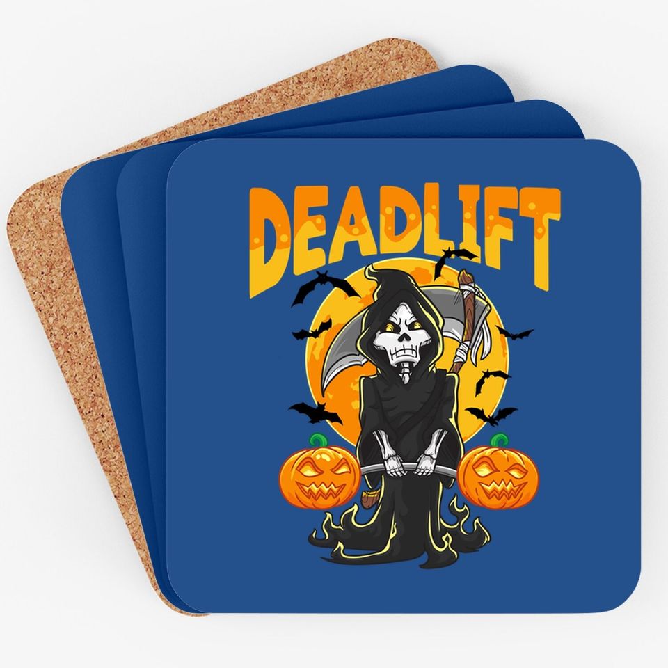 Funny Deadlift Bodybuilder Halloween Workout Coaster