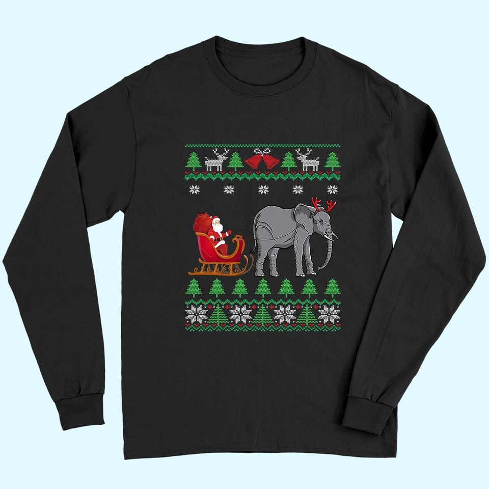 Elephant Reindeer Santa's Sleigh Classic Long Sleeves