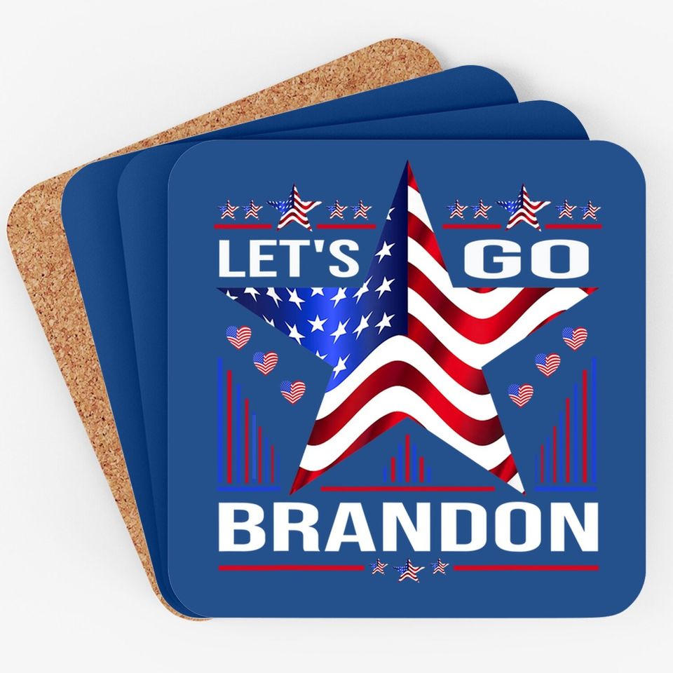 Let's Go Brandon Conservative Us Flag Coaster