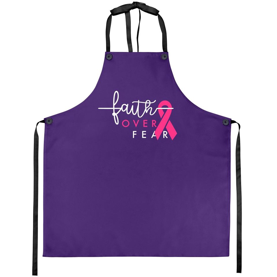 Breast Cancer Survivor Faith Over Fear Gift For Apron