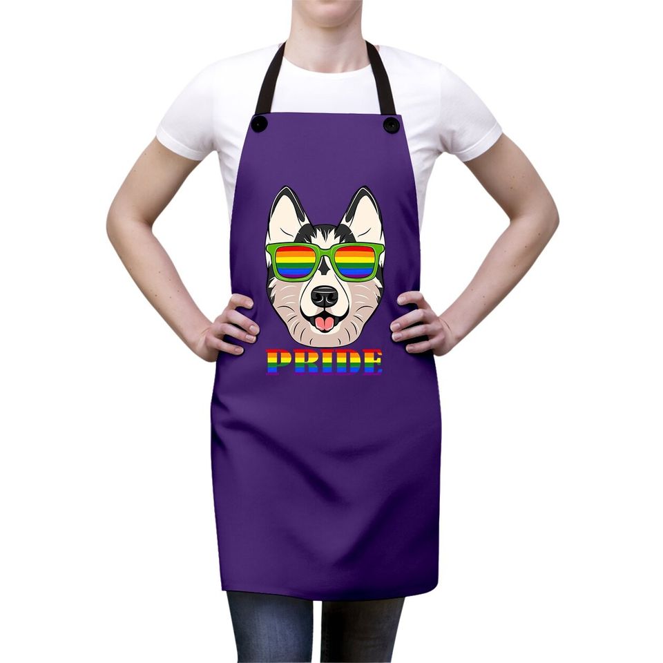 Husky Lgbt Flag Glass Apron Flag Lgbt Rights Gay Pride Month Transgender Pullover (apron; Black)