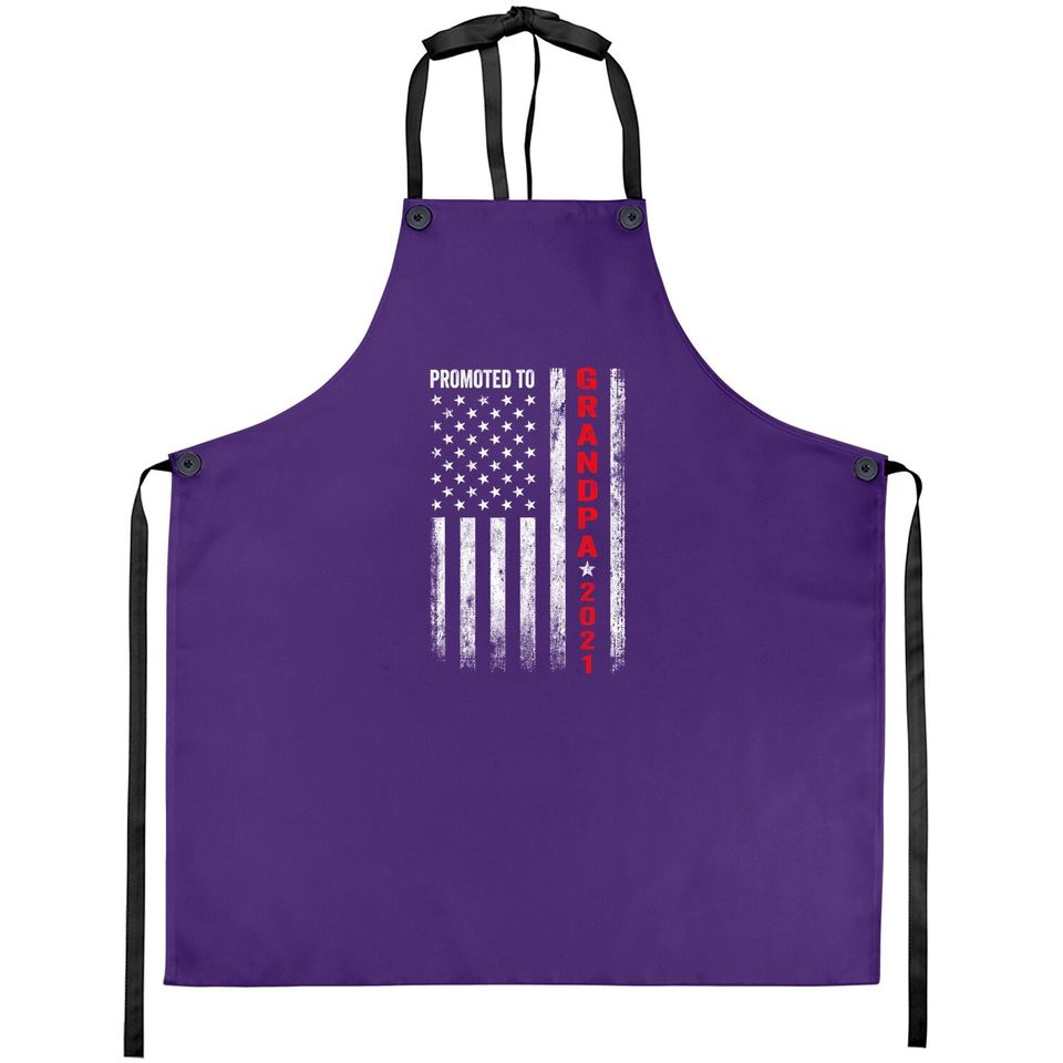 Promoted To Grandpa 2021 For First Time Fathers New Dad Gift Apron