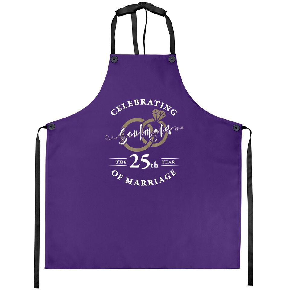 25th Wedding Anniversary Soulmates 25 Years Of Marriage Apron