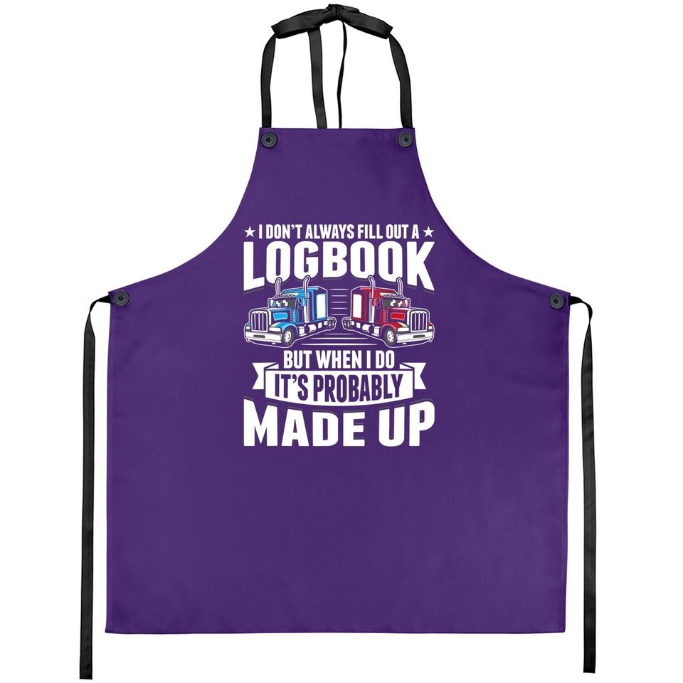 Funny Trucker Logbook Truck Driving Tractor Trailer Apron