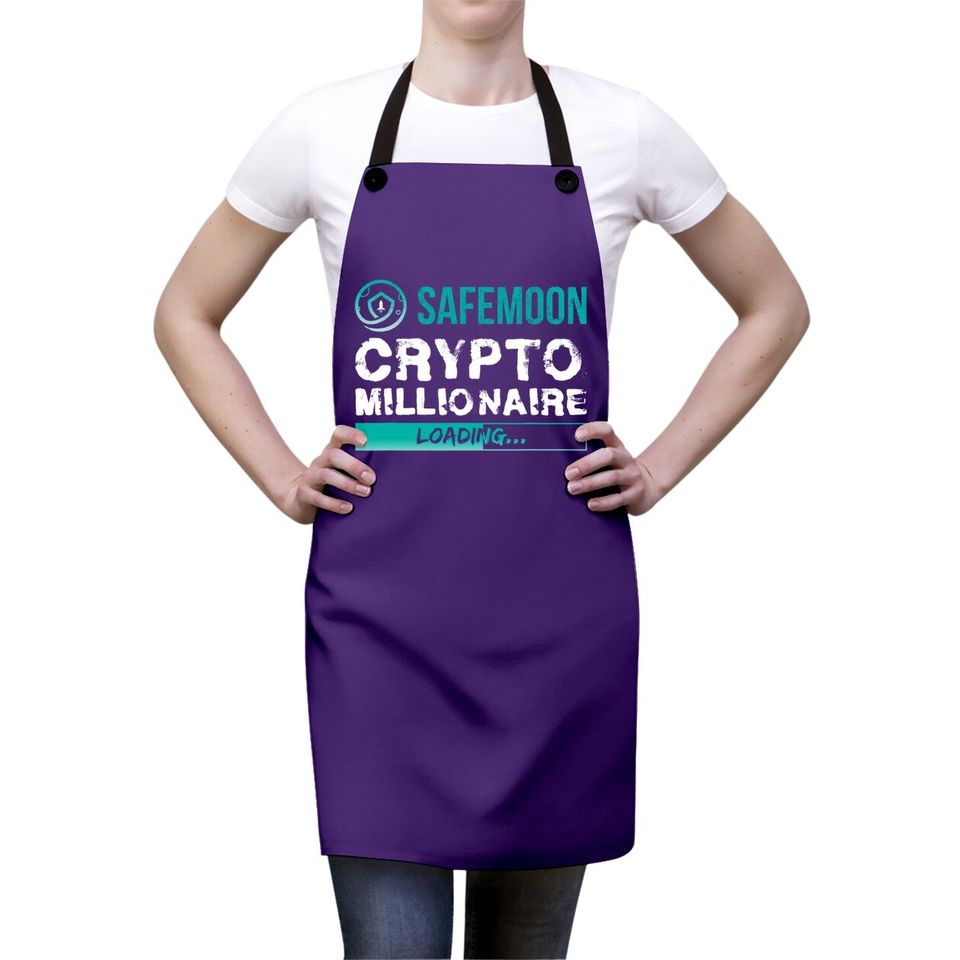 Crypto Millionaire Loading Funny Bitcoin Safemoon Apron