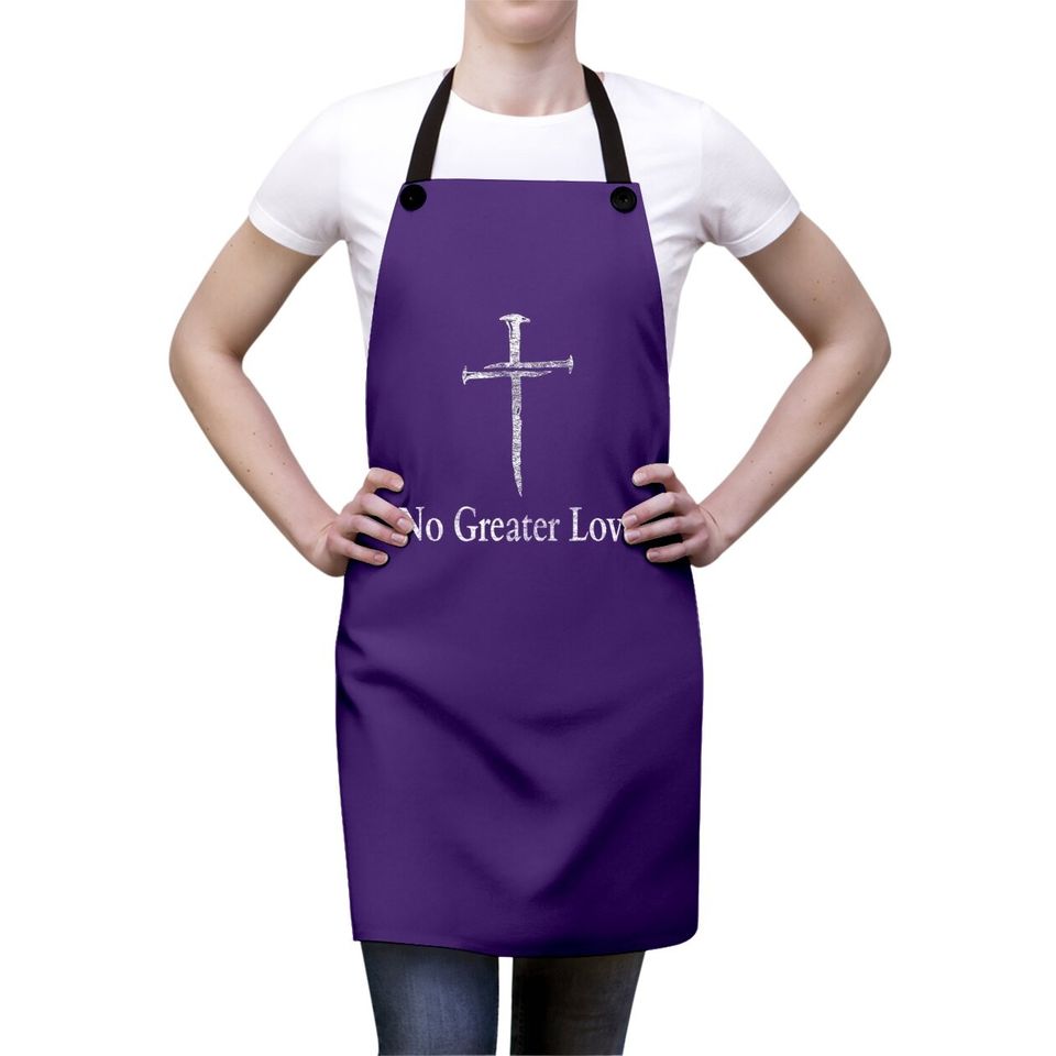 Christian No Greater Love Distressed Cross Easter Apron