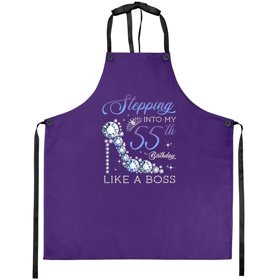 Stepping Into 55th Birthday Born 1965 Gifts 55 Years Old Apron