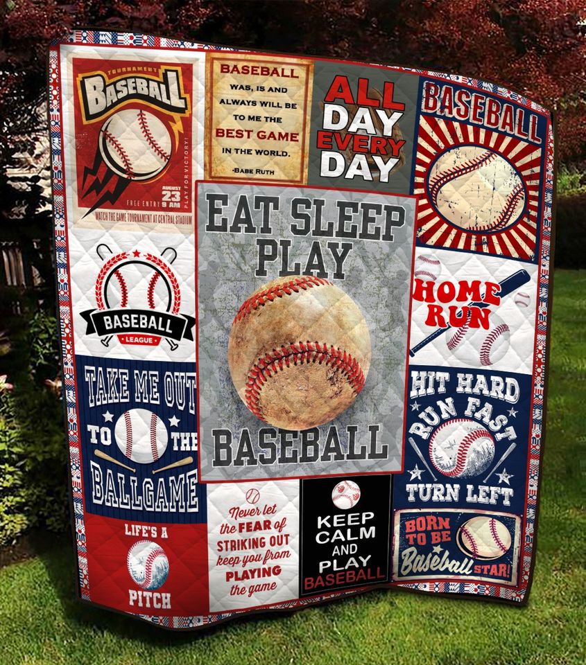 Eat Sleep Play Baseball Quilt