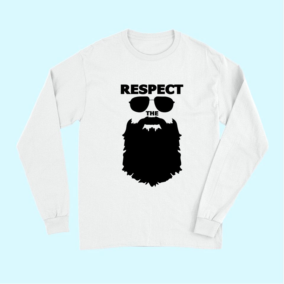 Respect The Beard Novelty Graphic Long Sleeves