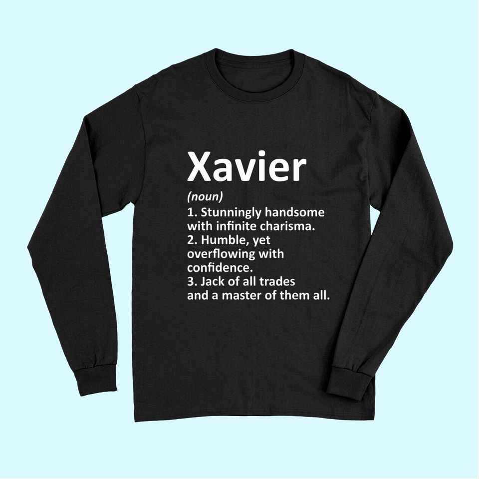 XAVIER Definition Personalized Name Birthday Gift Idea Long Sleeves
