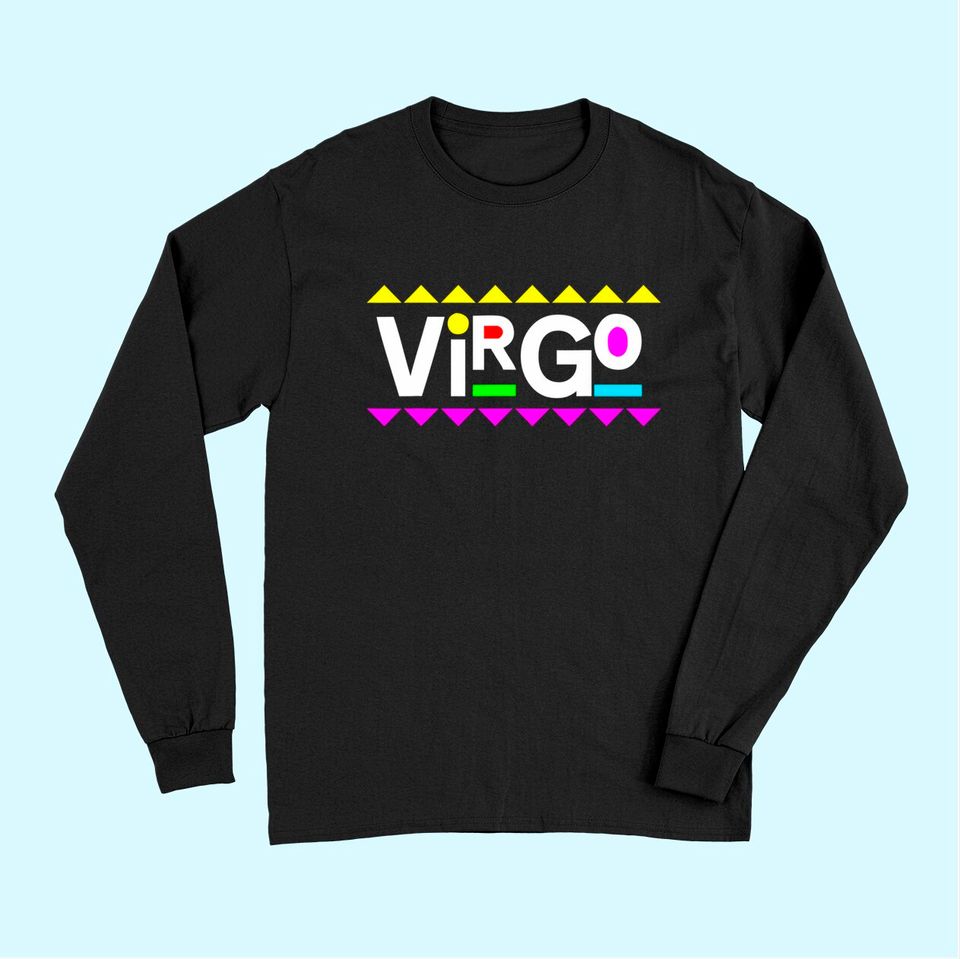 Virgo Zodiac Design 90s Style Long Sleeves