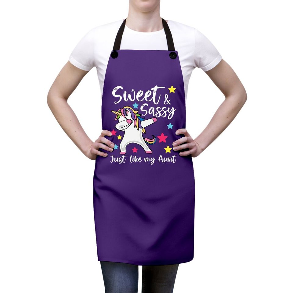 Sassy Like My Aunt Unicorn Cute Matching Auntie And Niece Apron