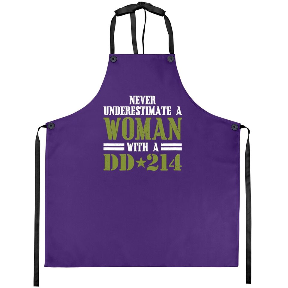 Never Underestimate A With Dd 214 Veterans Day Apron