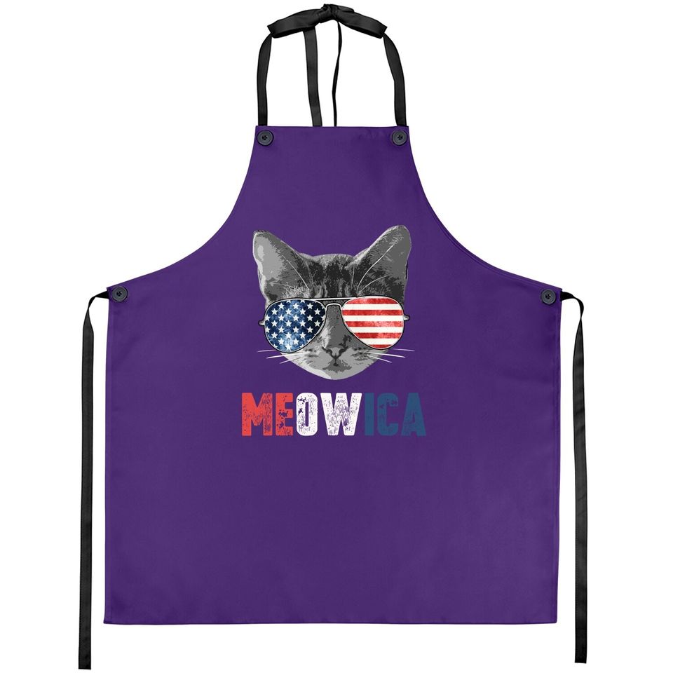 Meowica American Flag Cat Apron