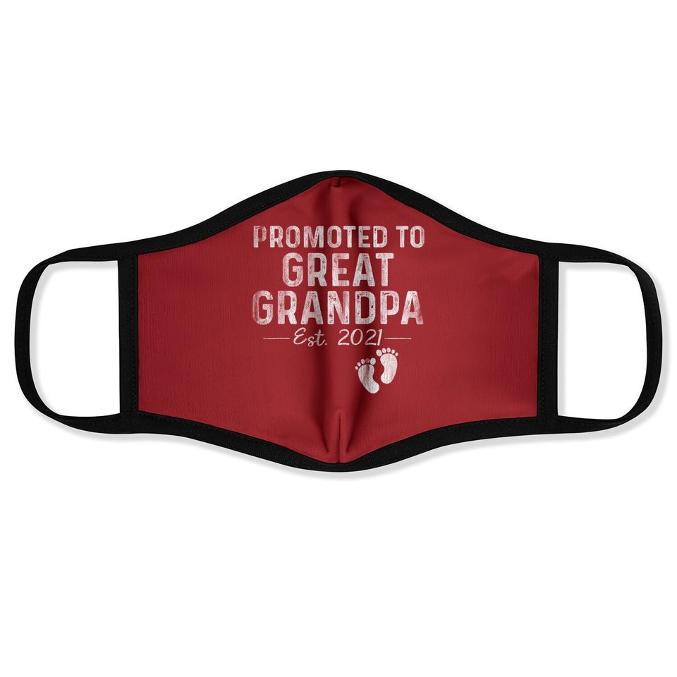 Promoted To Great Grandpa Est 2021 Face Mask Father's Day Gifts Face Mask