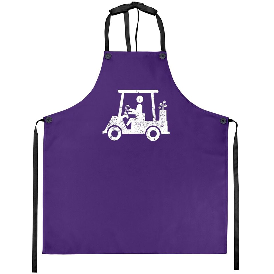 Golfer Holding Beer Funny Golf Outing Apron
