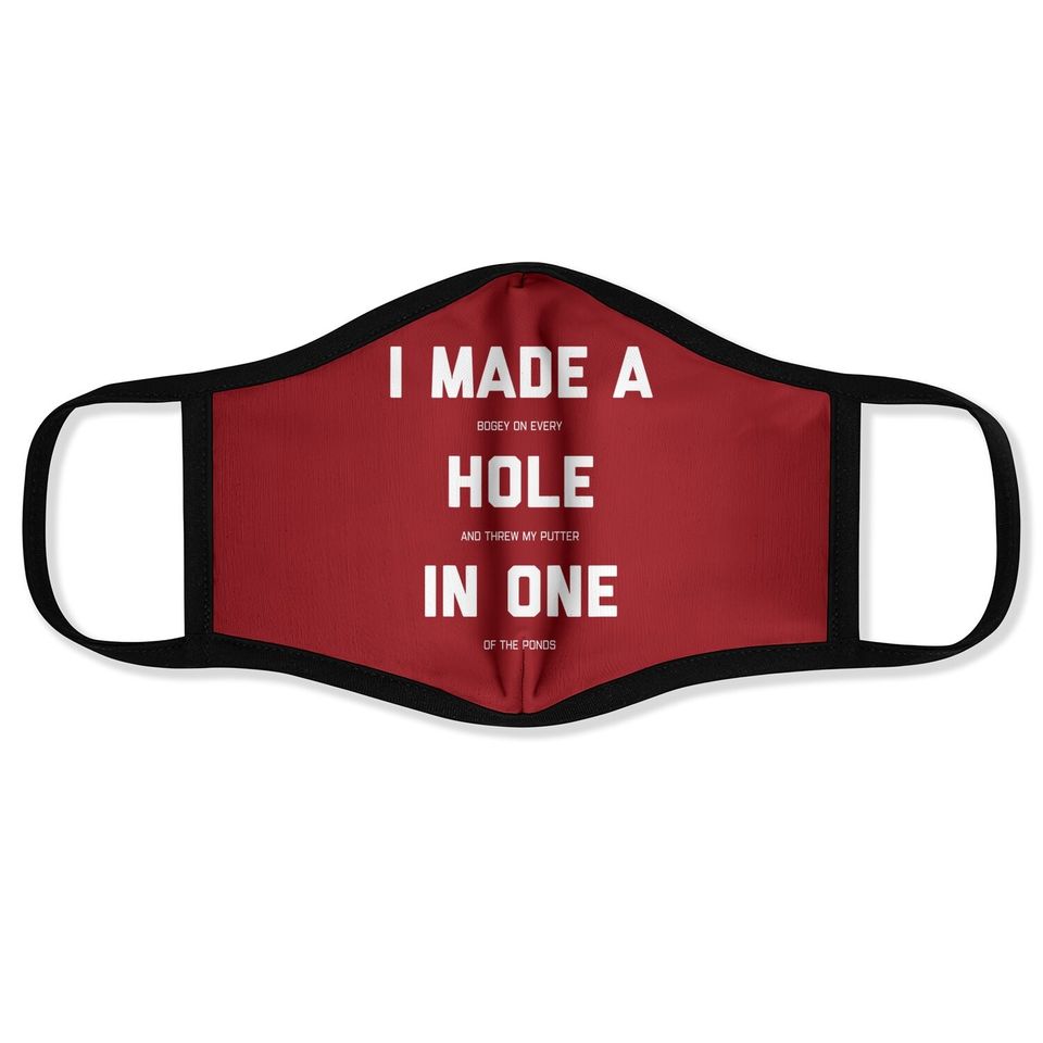 Funny Golf Face Mask For - Hole In One Golf Gag Gifts Face Mask