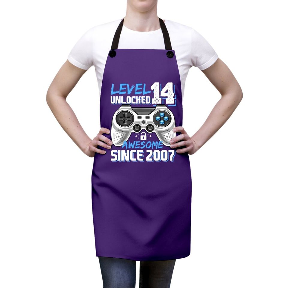 Level 14 Unlocked Awesome 2007 Video Game 14th Birthday Apron