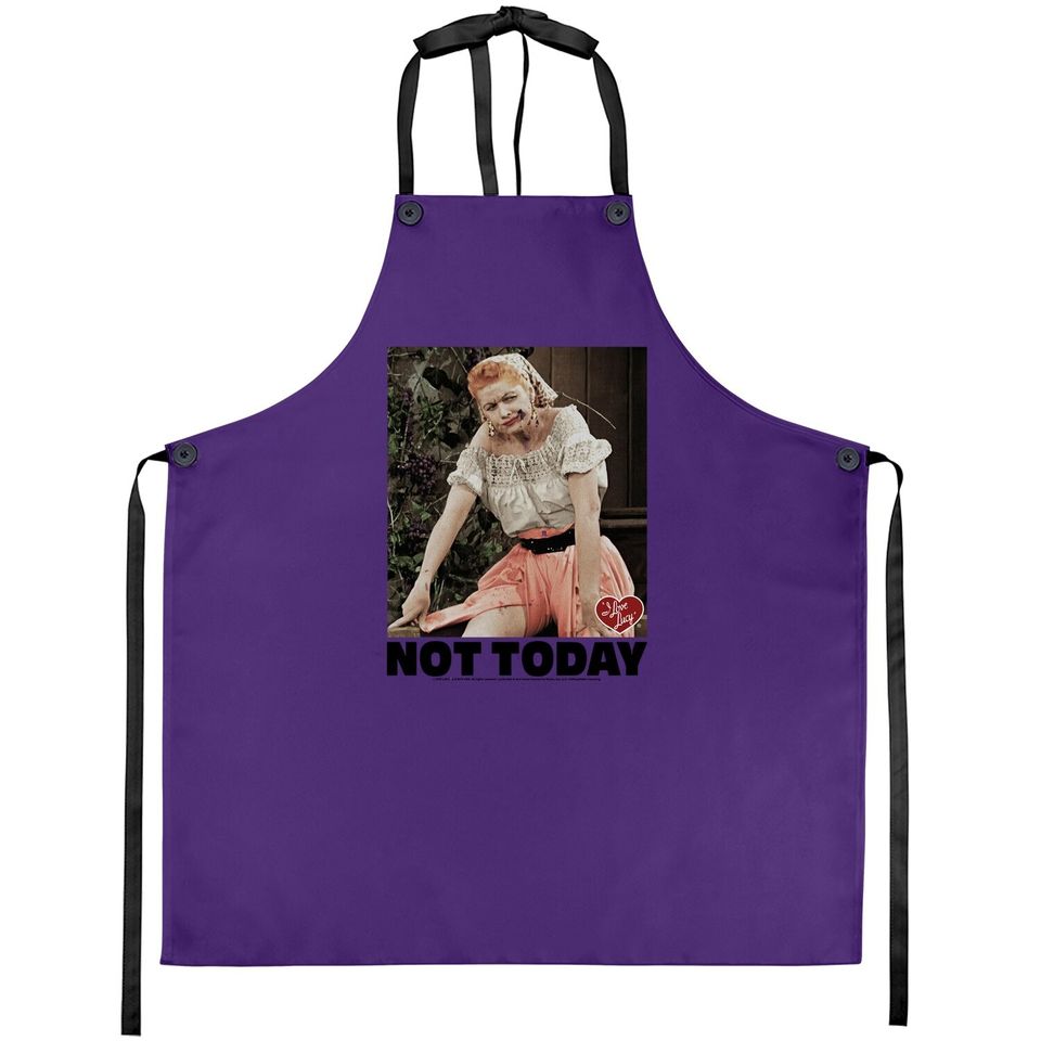 I Love Lucy Apron Not Today Black Apron