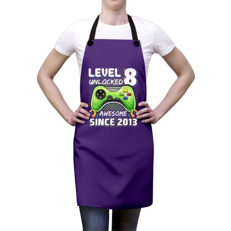 Level 8 Unlocked Awesome Video Game Gift Apron
