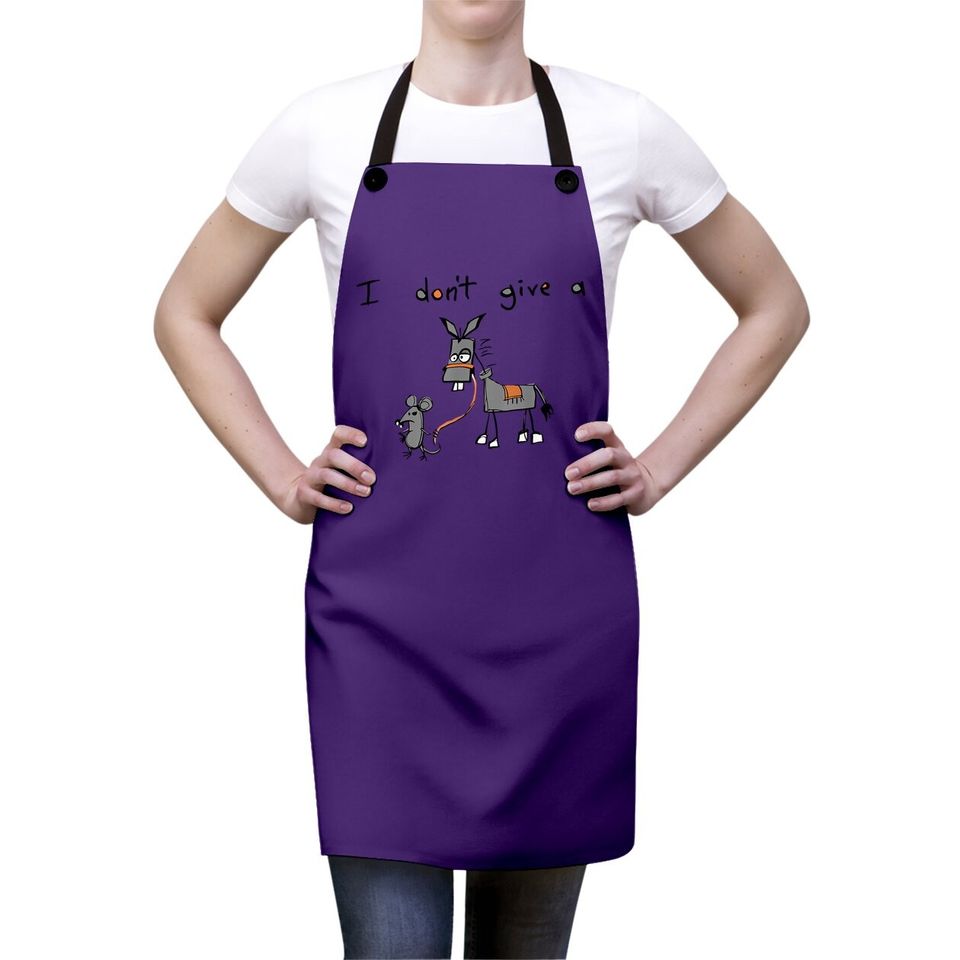 A Mouse Walking A Donkey I Don't Give Rats Ass Apron