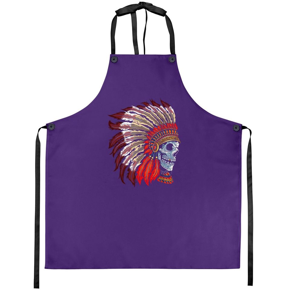 Native American Indian Apron Awesome Skull Indigenous American Apron