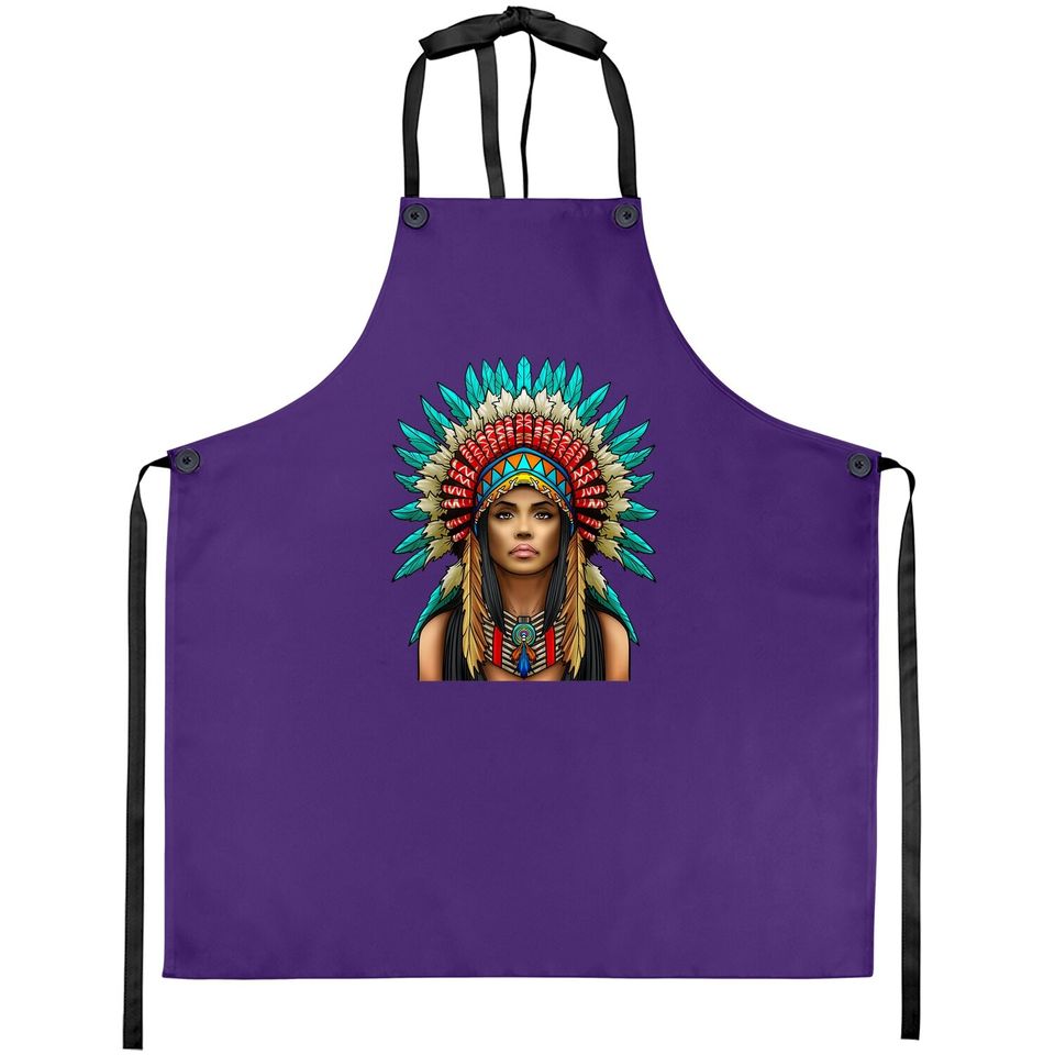 Native American Woman Indian Warrior For Apron
