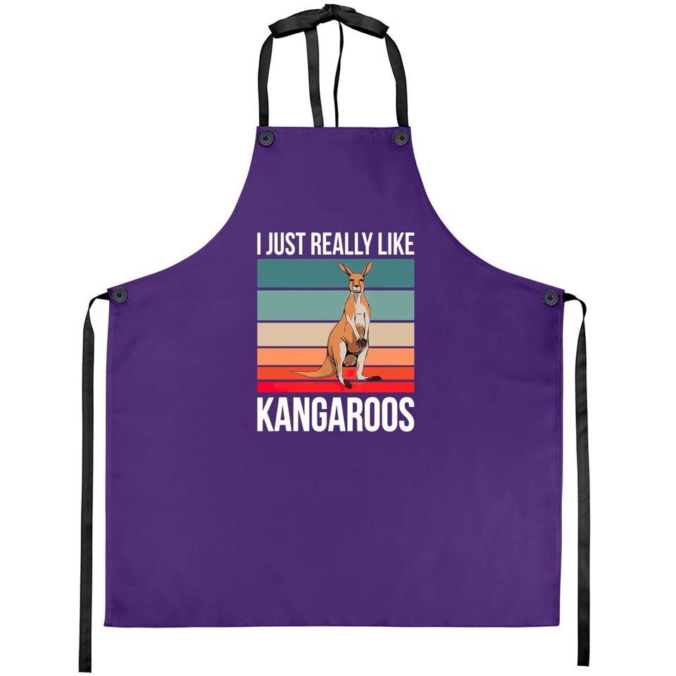 I Just Really Like Kangaroos Retro Roo Wallaby Apron