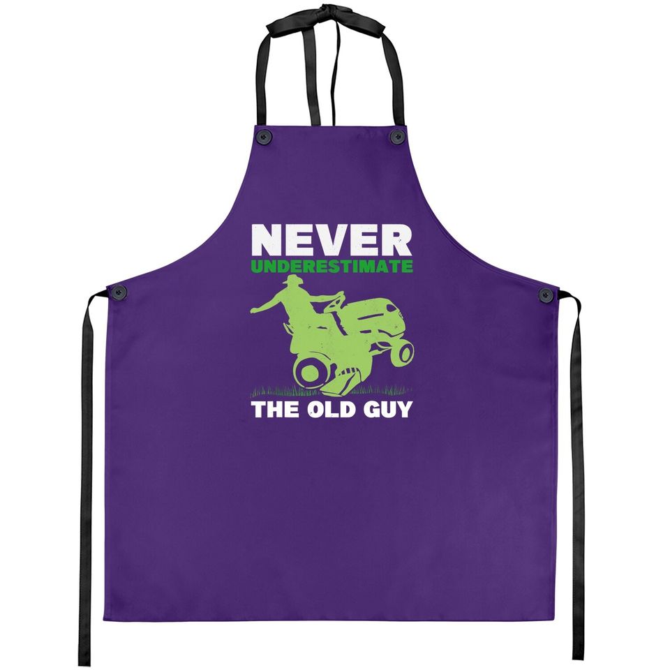 Never Underestimate The Old Guy Gardener Grandpa Lawn Mowing Apron