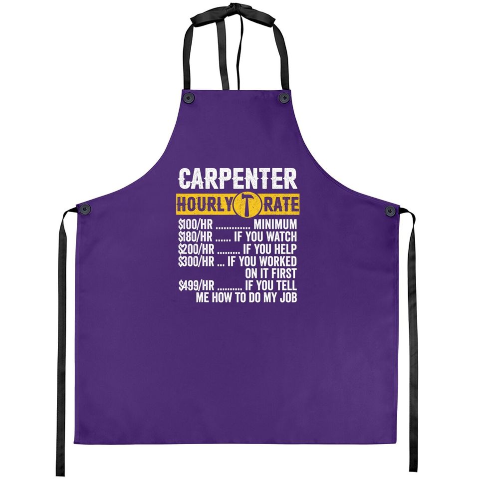 Vintage Carpenter Apparel Woodworking Hourly Rate Apron