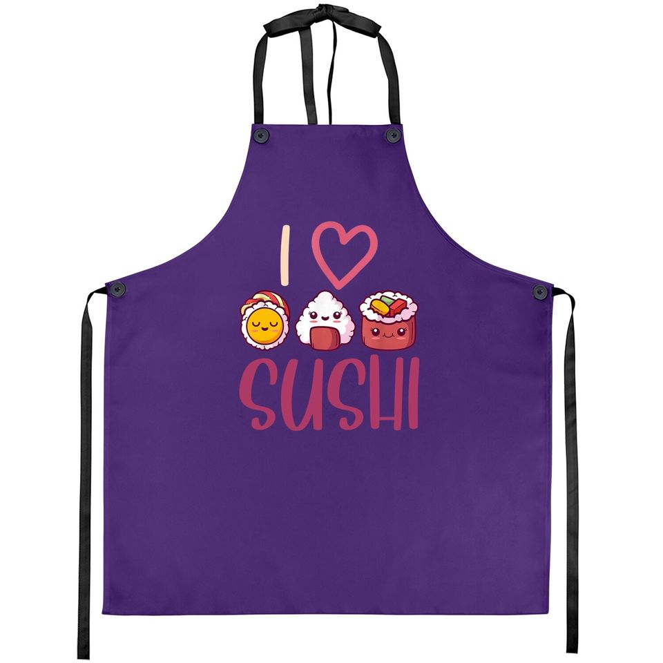 Anime Lover Gift Asian Food Nigiri Sashimi Maki I Love Sushi Apron