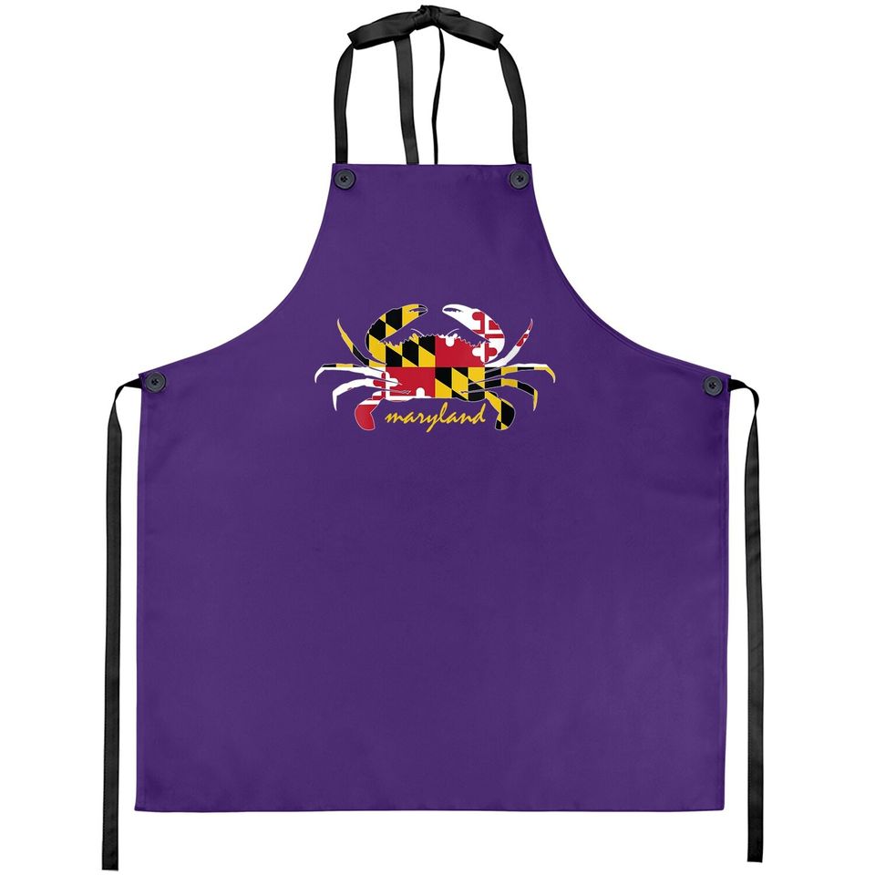Maryland Crab Cute State Pride Flag Apron