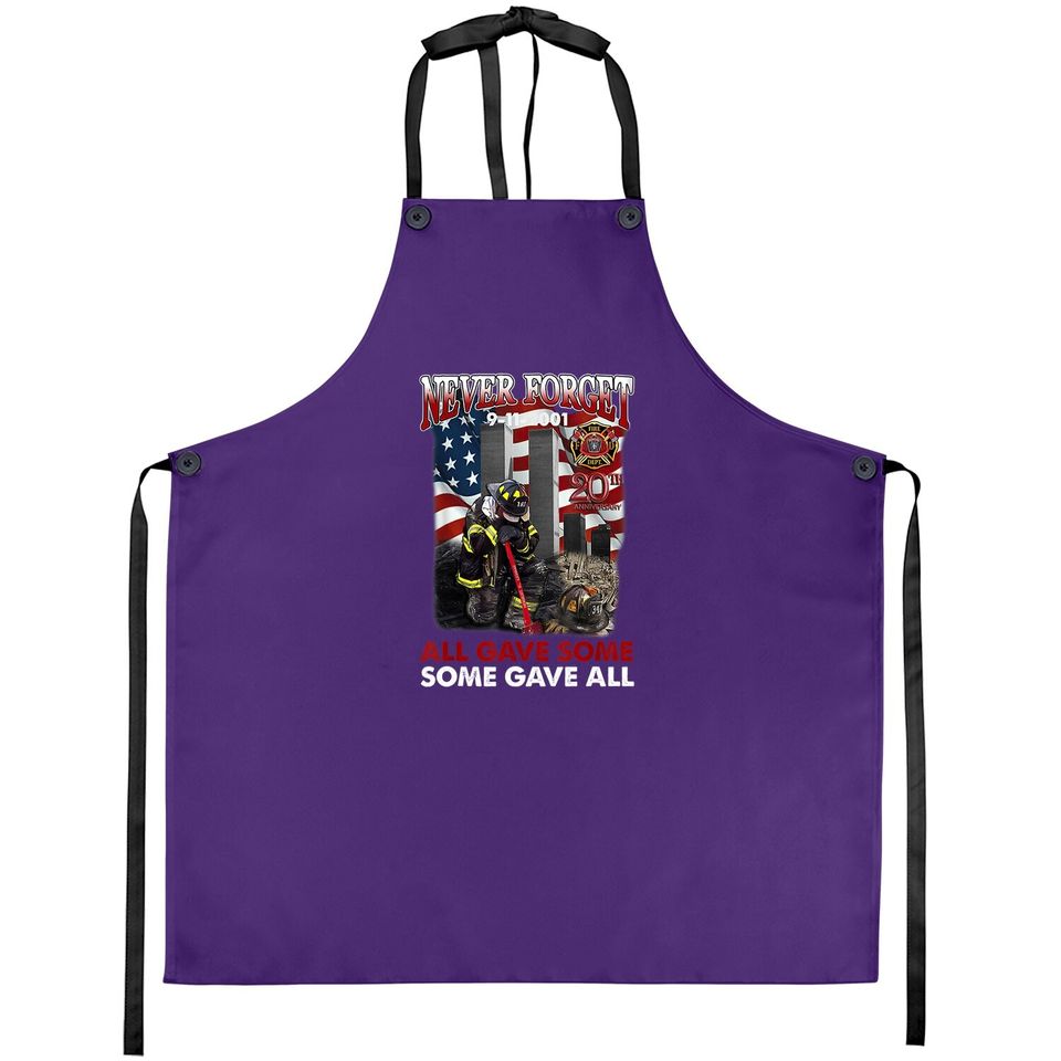 Never Forget 9-11-2001 20th Anniversary Funny Firefighters Apron