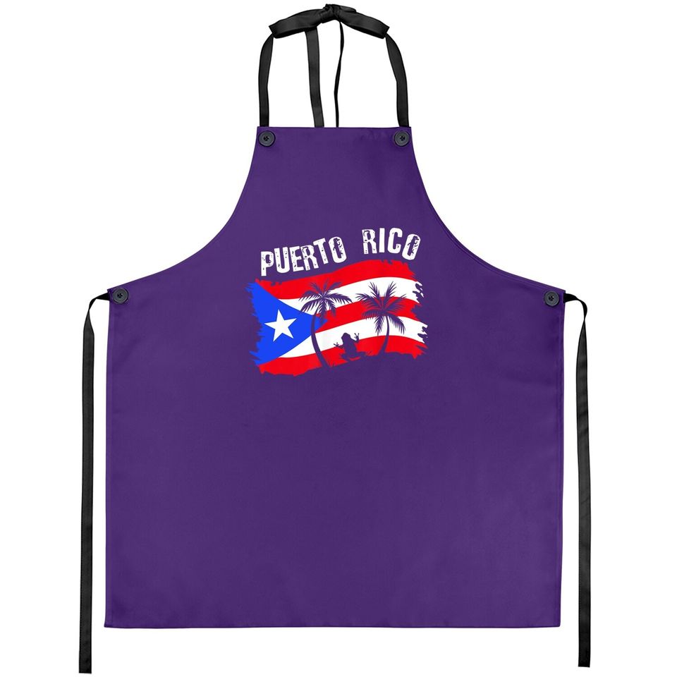 Distressed Style Puerto Rico Frog Apron