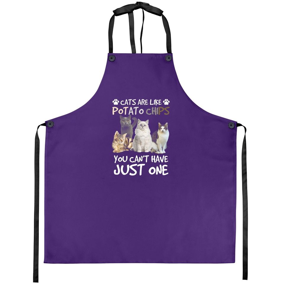 Cats Are Like Potato Chips You Can Not Have Just One Funny Apron