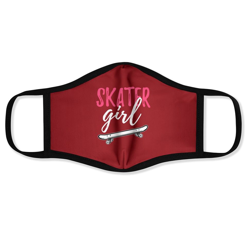 Skater Girl Skateboarding Skateboard Girls Gift Face Mask